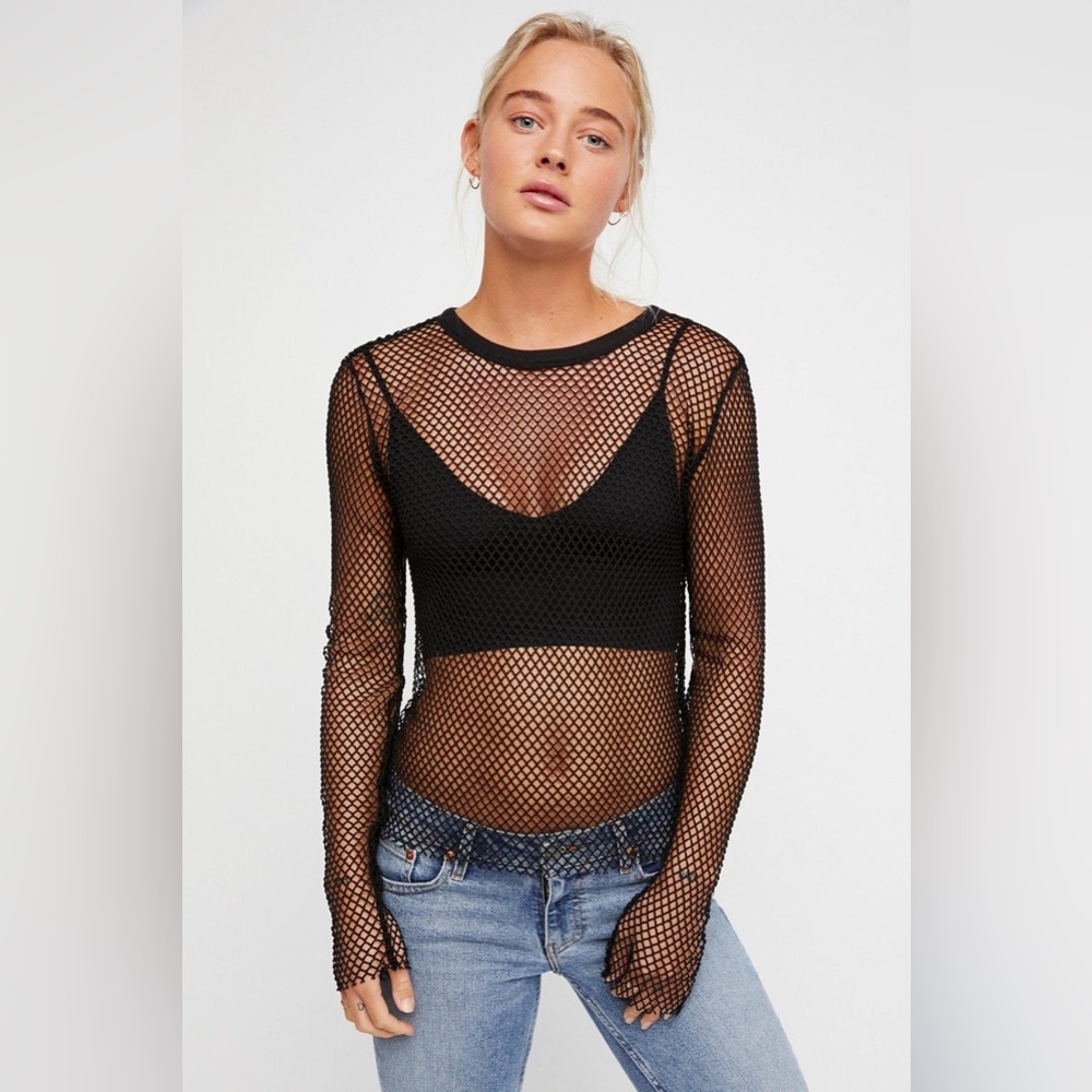 NWT Fishnet Fast Break Top